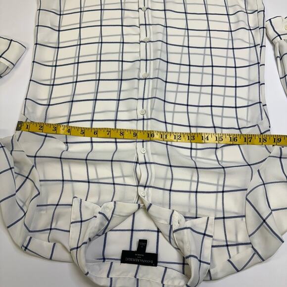Banana Republic Sheer Windowpane Plaid Button-Down Blouse Size S - Picture 8 of 10